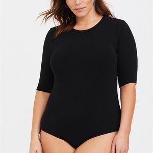 Torrid Black Rib Crew Bodysuit